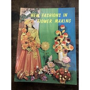New Fashions in Flower Making HP-181 Craft Pattern Booklet VTG Fabric Ribbon